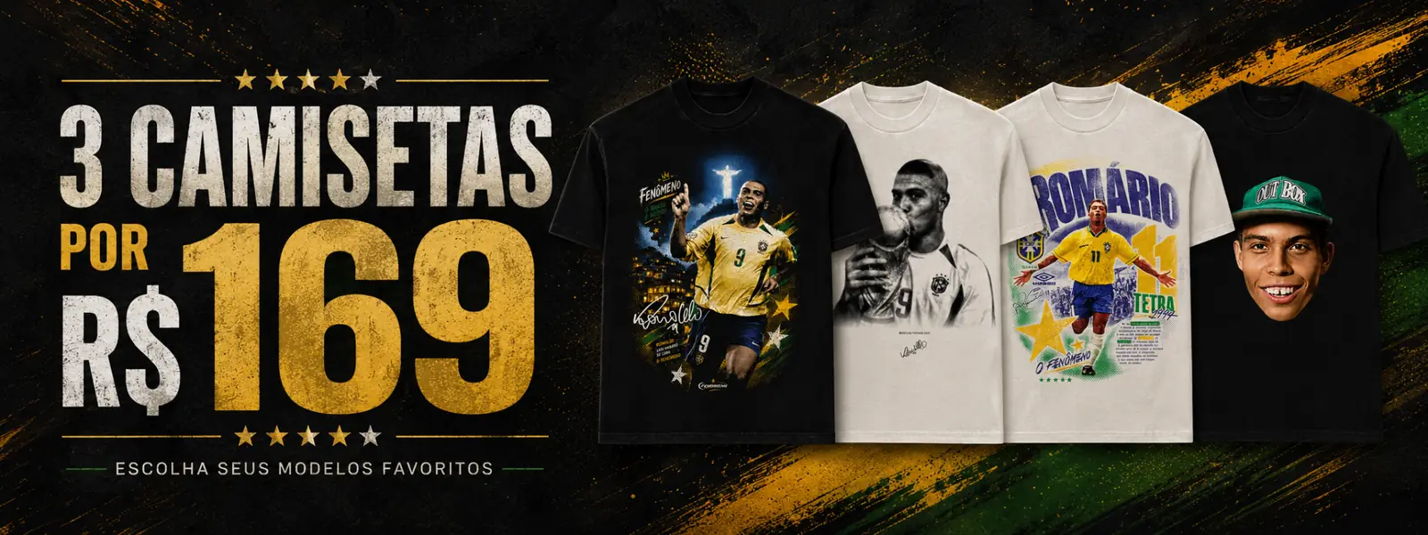 3 Camisetas por R$169 — Oferta limitada